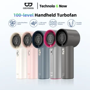 Quạt mini GOOJODOQ 100 tốc độ gió có thể điều chỉnh màn hình kỹ thuật số cầm tay