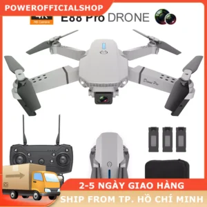【 Free ship 】Flycam E88, Flaycam Giá Rẻ, Máy Bay Điều Khiển Từ Xa 2 Camera 4K Tặng Kèm 1 Pin Dự Phòng Dung Lượng Cao