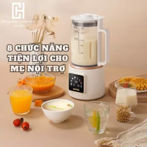 Máy làm sữa hạt WIFER cối thủy tinh 1.2 Lít - Máy Xay Đa Năng Cao Cấp, Bảo Hành 30 Ngày