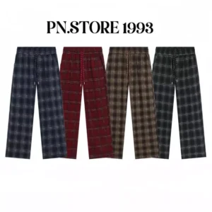 Quần Sọc Caro Ống Rộng Nam Nữ PN.Store1993 Vải Dạ Nhung Dầy Dặn, Cá Tính Thời Trang