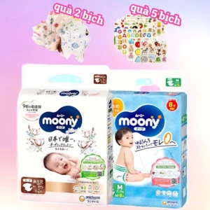 Tã Bỉm Moony Xanh TIÊU CHUẨN, Moony Nature Chính Hãng Dán/Quần Đủ Size NB96/S90/M68/M64/L58/L50/XL44
