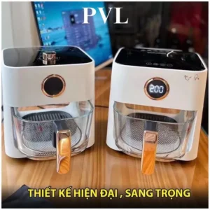 Nồi chiên không dầu PVL dung tích 10L lồng kính trong chiên đều 360 độ tiện lợi